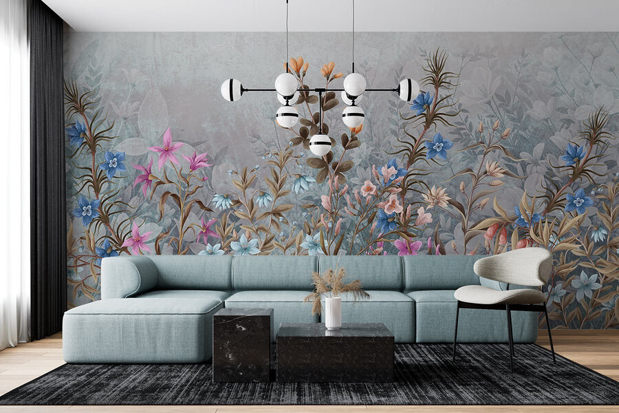 Painting of flowers and leaves Painting of flowers and leaves