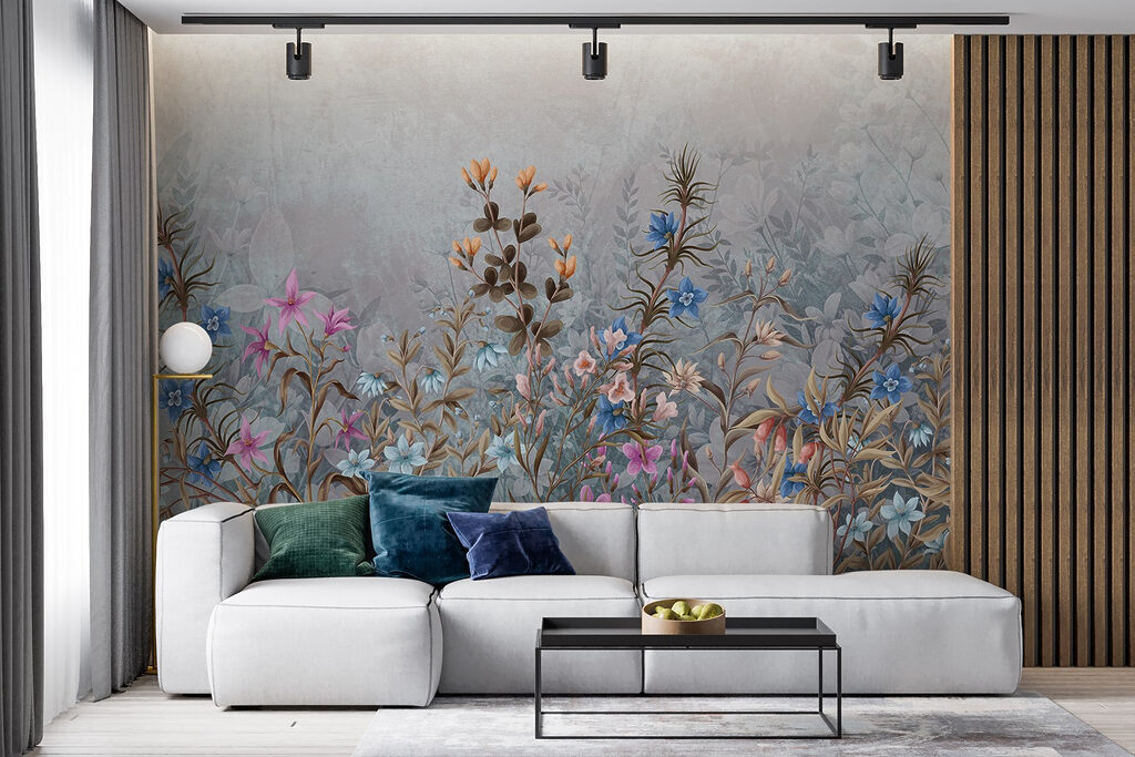 Painting of flowers and leaves