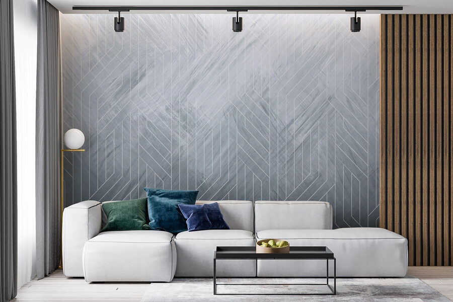 Wall murals White lines on a gray surface - Image 3