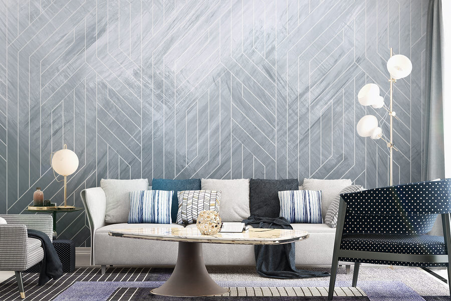 Wall murals White lines on a gray surface - Image 5