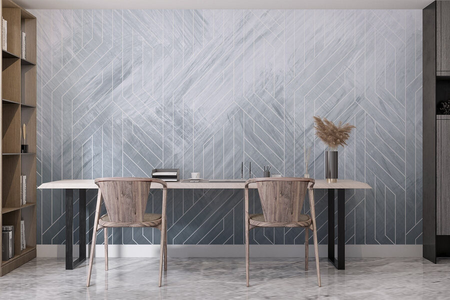 Wall murals White lines on a gray surface - Image 6