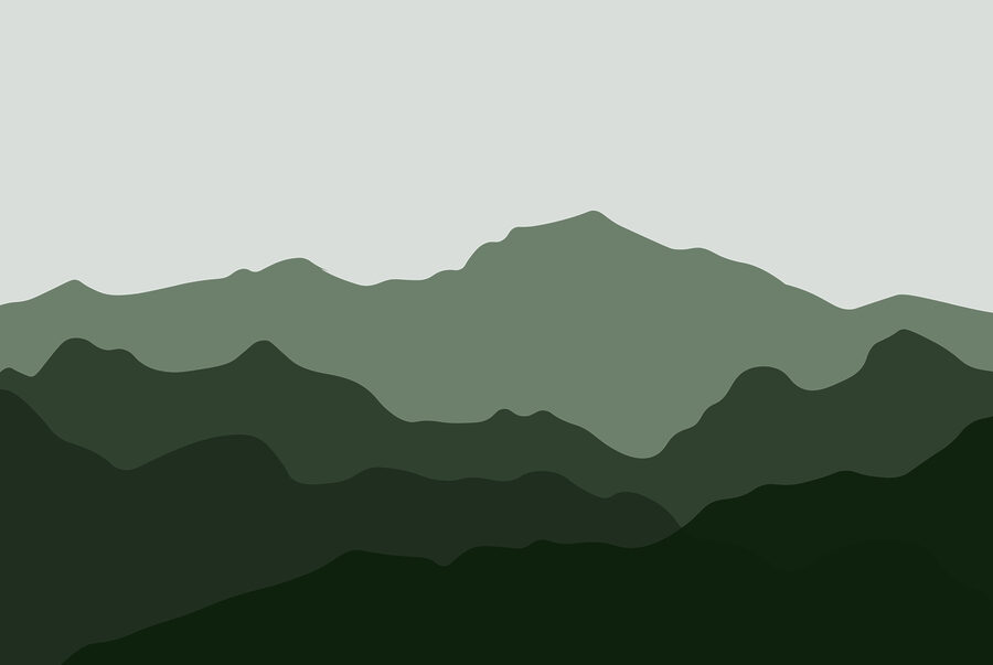 Mountain range with green hills
