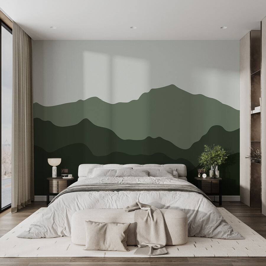Mountain range with green hills