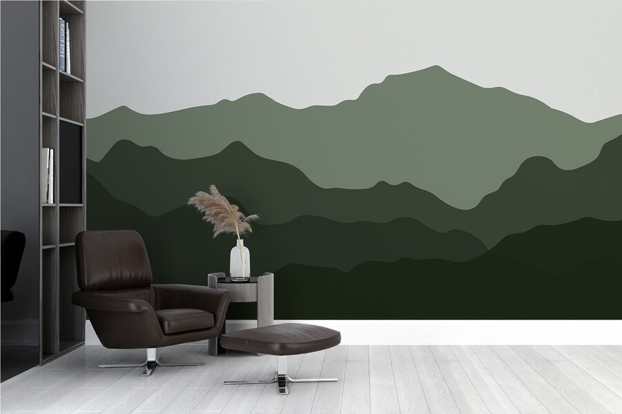 Mountain range with green hills