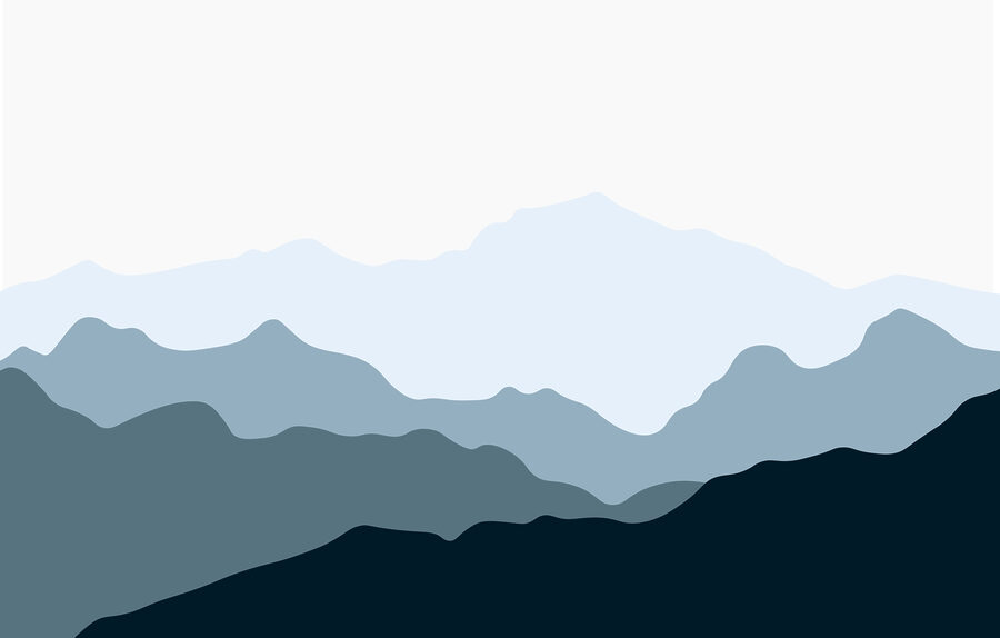 Mountain range with a white background