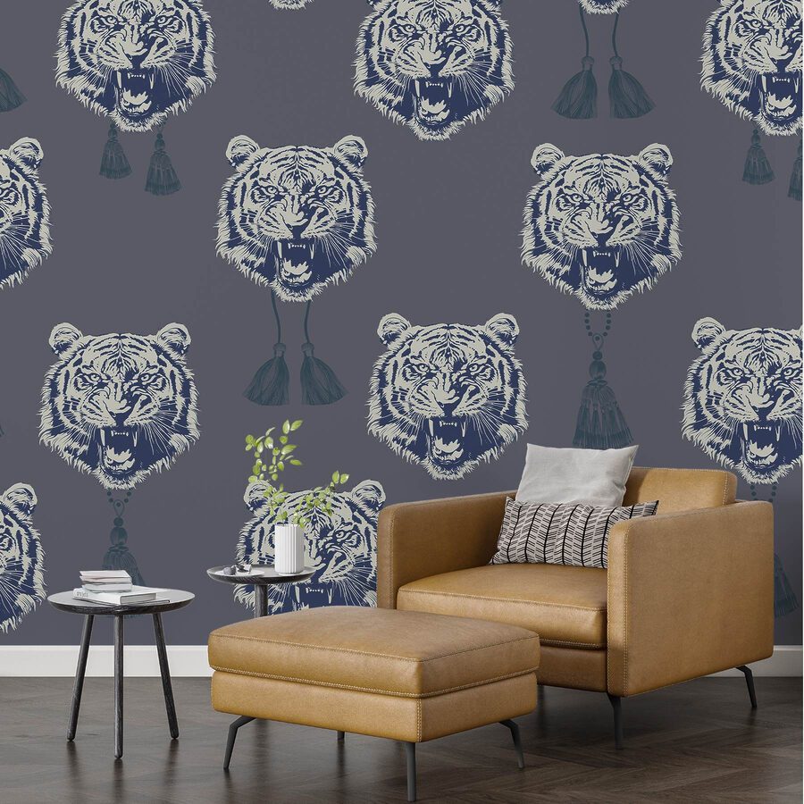 Pattern of tigers with tassels