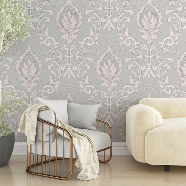 Wallpaper with pink and white designs Wallpaper with pink and white designs