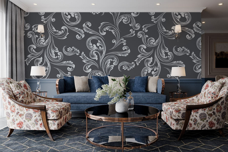 Pattern of white and gray swirls