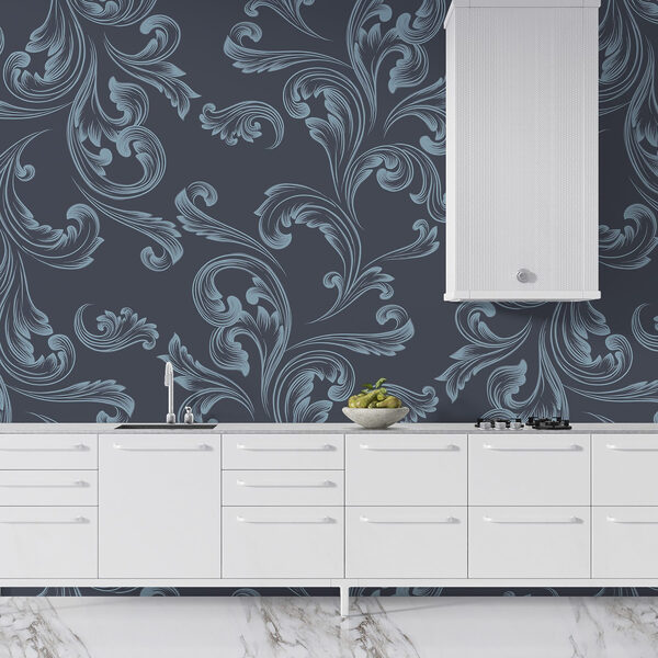 Pattern of swirls on a blue background Pattern of swirls on a blue background