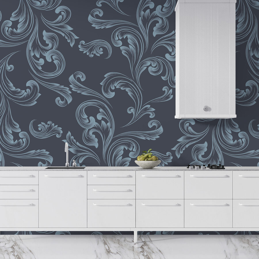 Pattern of swirls on a blue background Pattern of swirls on a blue background