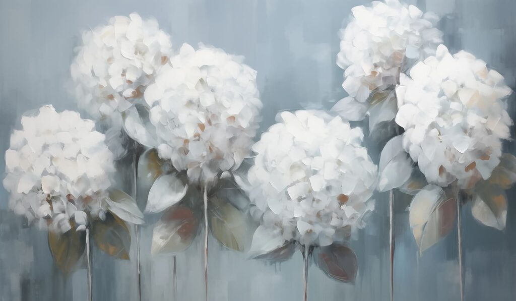 Painting of white flowers