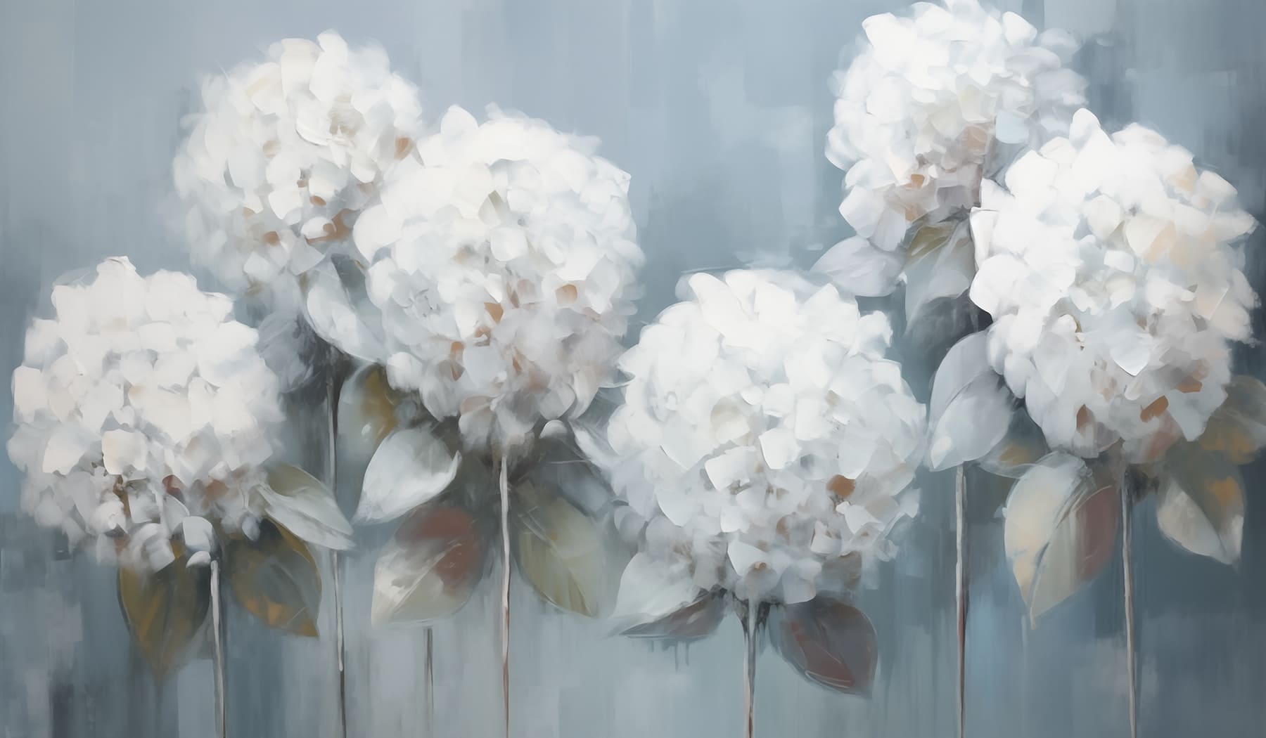 Painting of white flowers Painting of white flowers