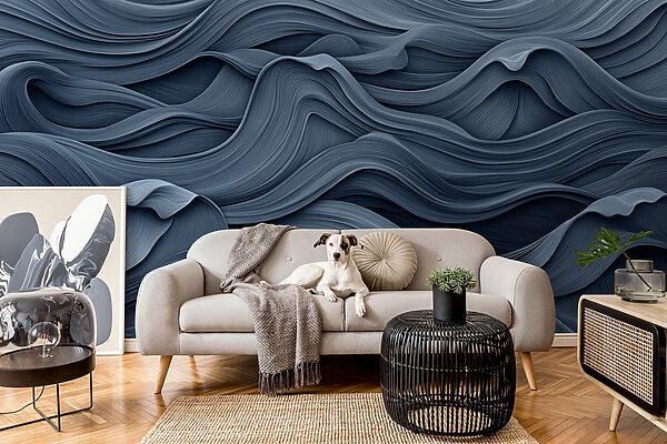 Grey wavy pattern on a surface Grey wavy pattern on a surface