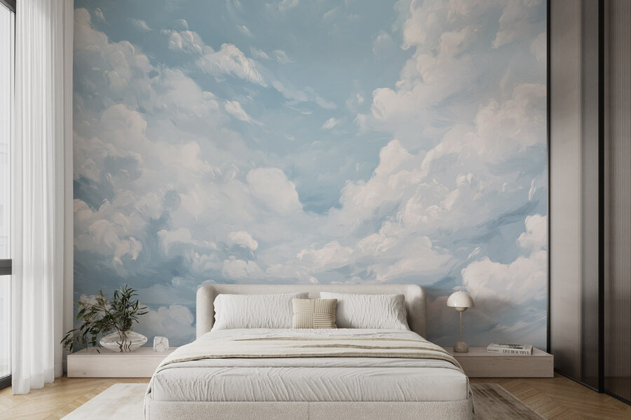 Wall murals Blue sky with clouds