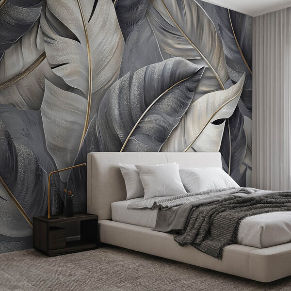 Wall murals Group of feathers on a grey surface (SKU: w02342) Wall murals Wall murals Group of feathers on a grey surface (SKU: w02342)