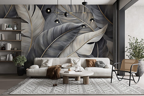 Group of feathers on a grey surface