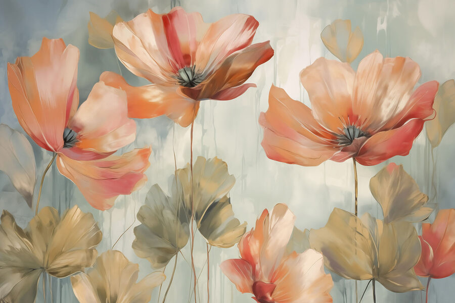 Wall murals Painting of flowers on a wall - Image 3