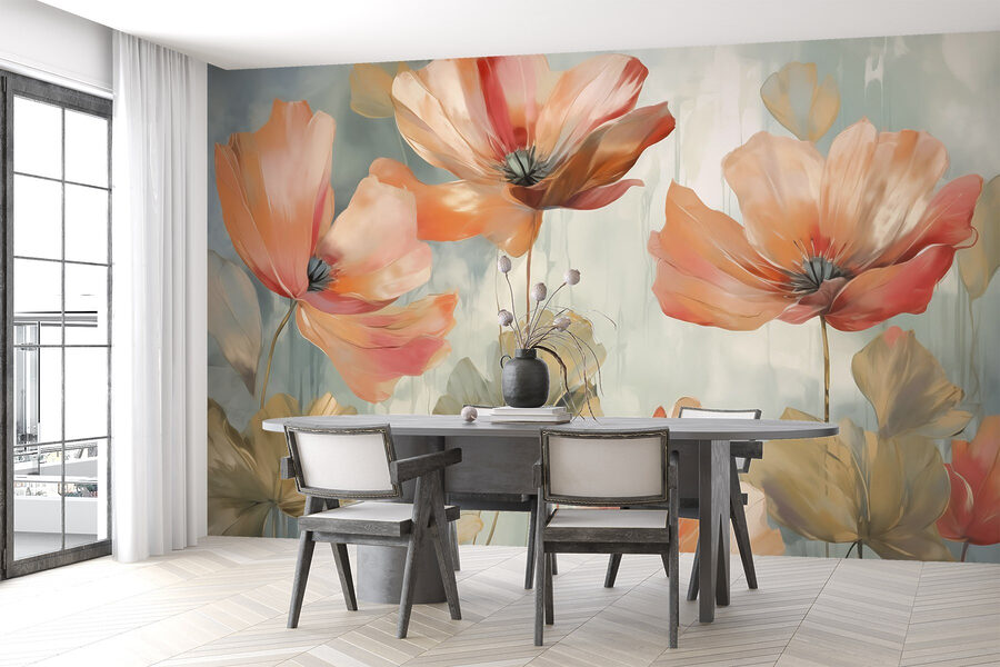 Wall murals Painting of flowers on a wall - Image 2