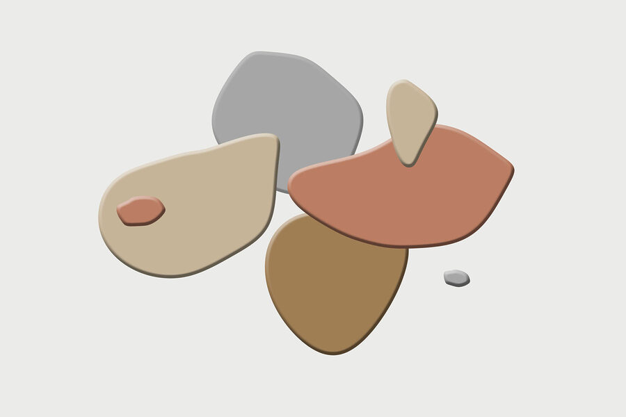 Group of stones on a white background