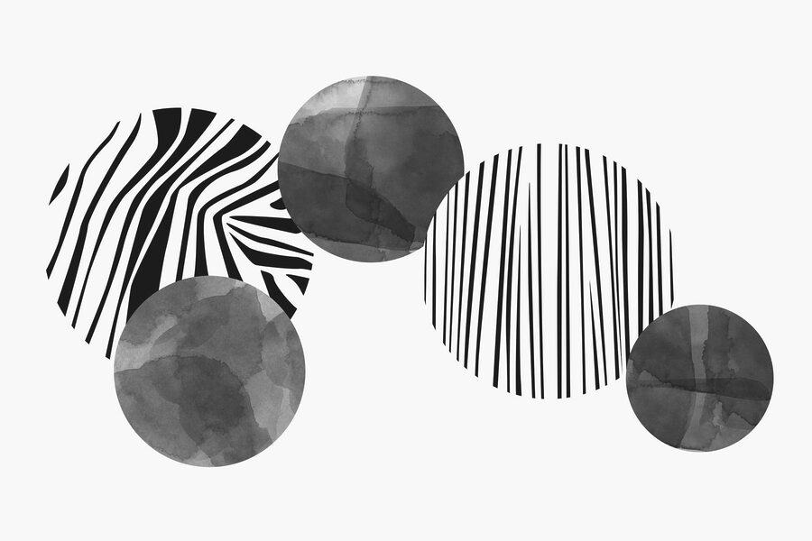Group of circles with zebra stripes