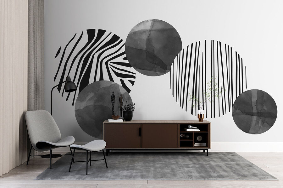 Group of circles with zebra stripes