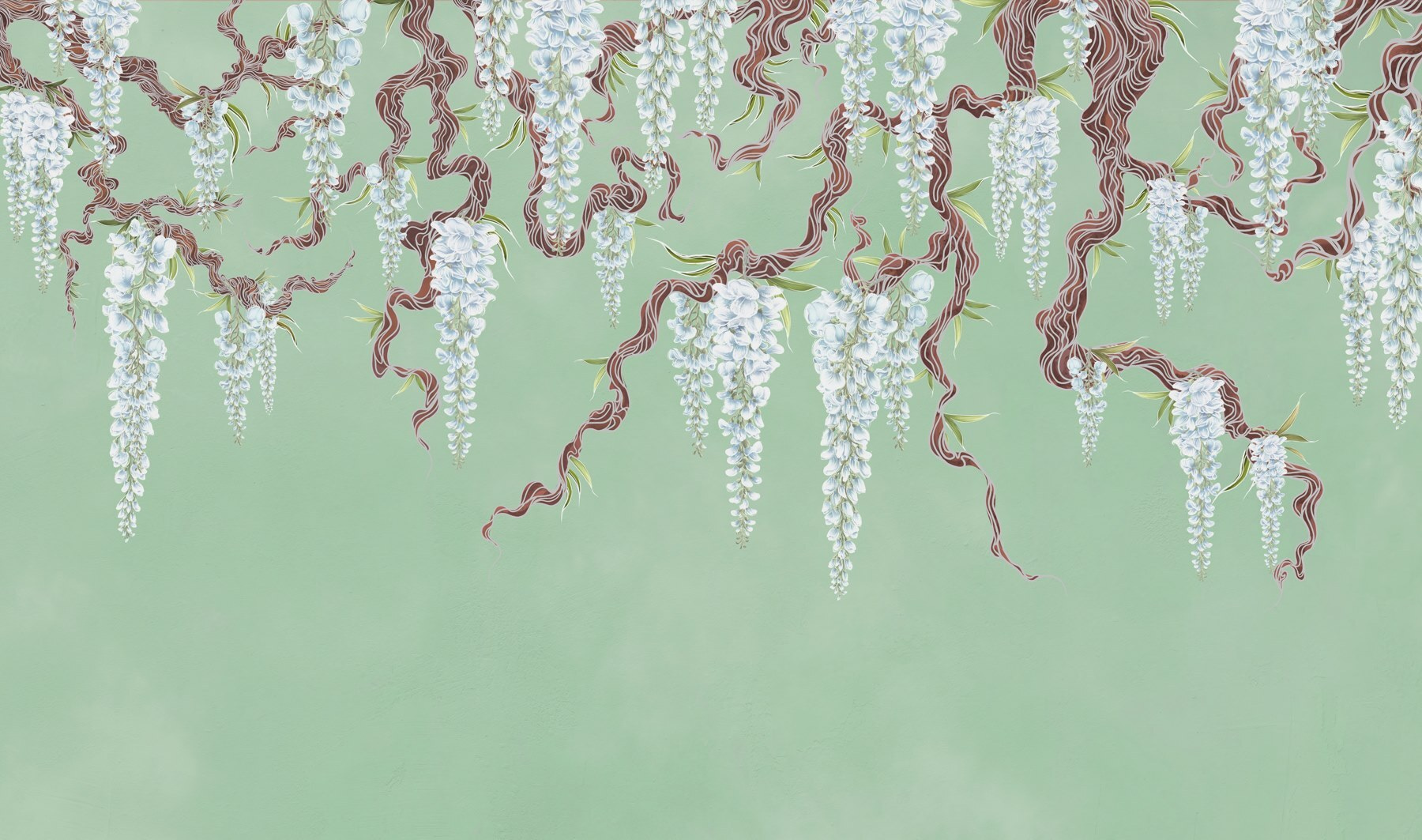 Painting of white flowers on a tree Painting of white flowers on a tree