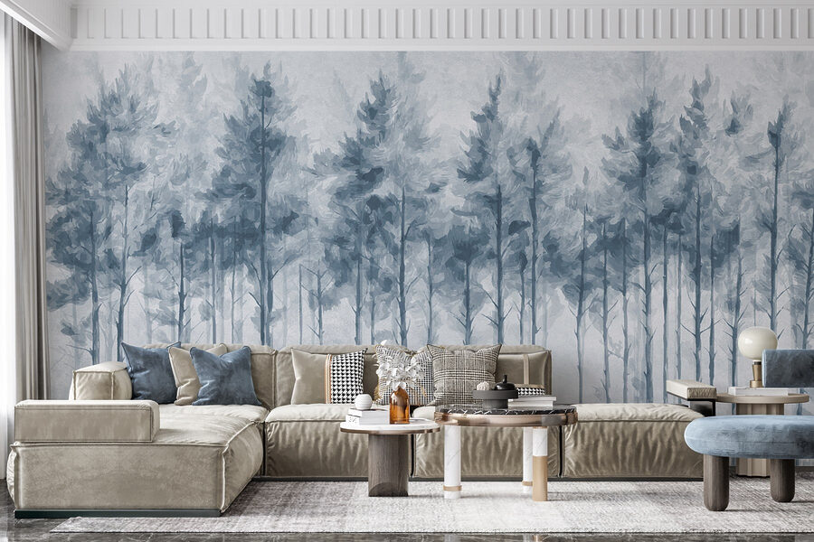 Wall murals Group of trees in a forest