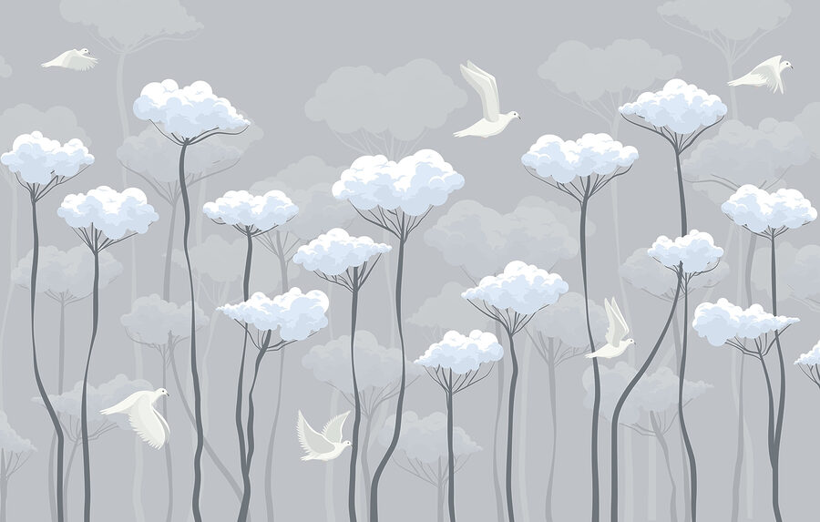 Birds flying in the clouds Birds flying in the clouds