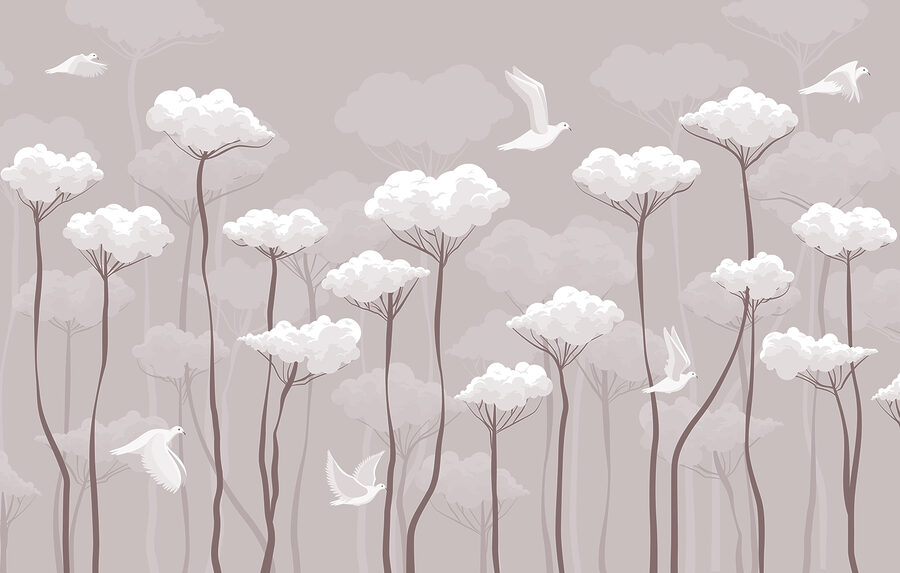 Birds flying in the sky