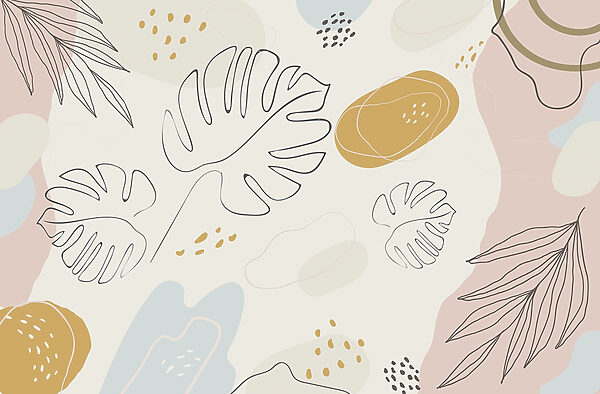 Abstract leaves on a soft background