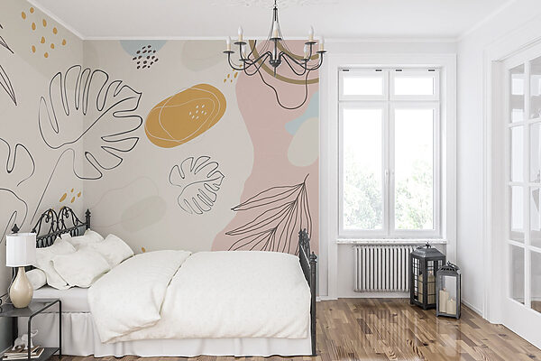 Wall murals Abstract leaves on a soft background (SKU: w02322) Wall murals Wall murals Abstract leaves on a soft background (SKU: w02322)