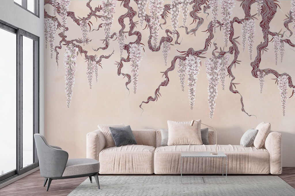 Painting of a tree with flowers