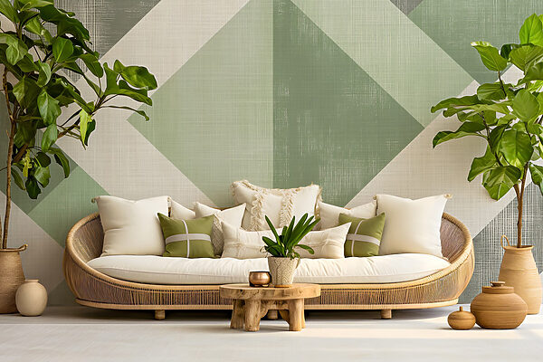 Green and white geometric pattern Green and white geometric pattern