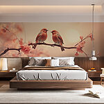 Wall murals Two birds on a branch