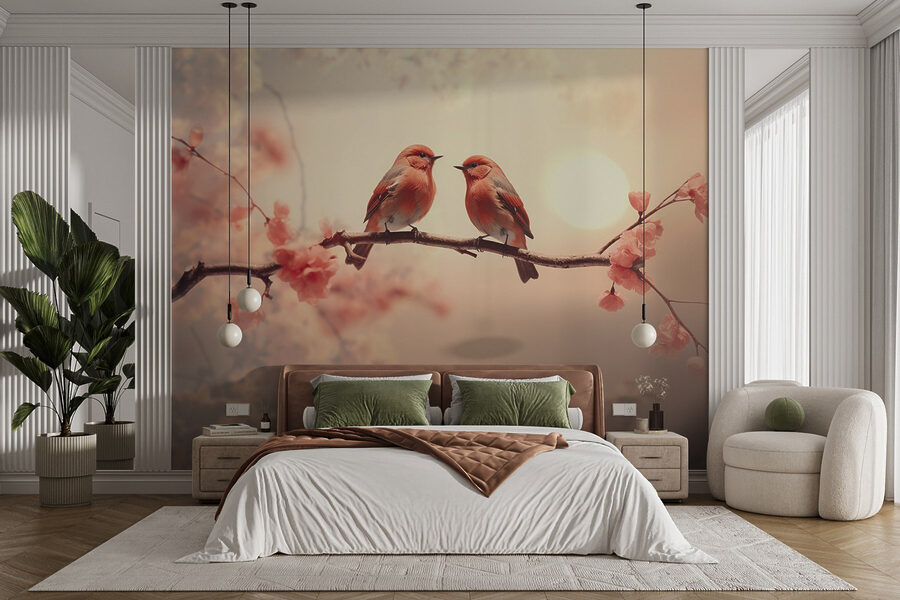 Two birds on a branch