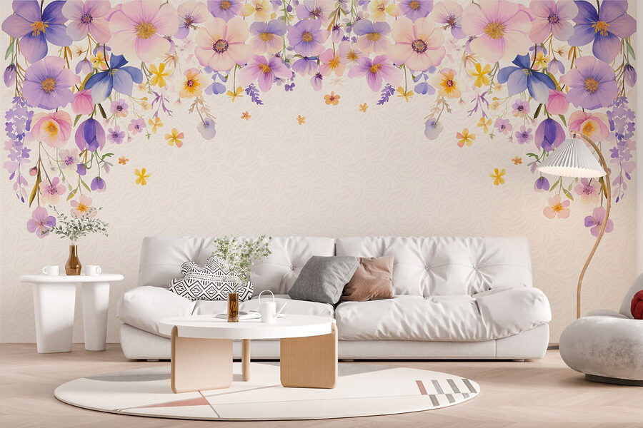 Group of flowers on a white background Group of flowers on a white background