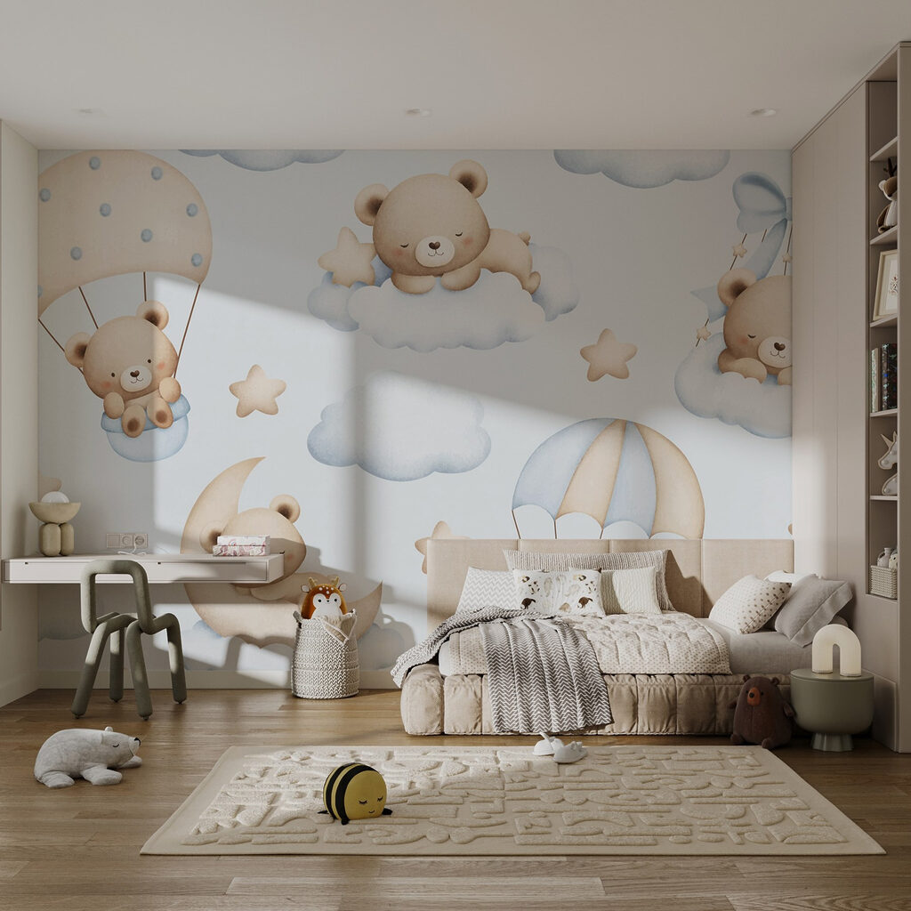 Seamless pattern of teddy bears