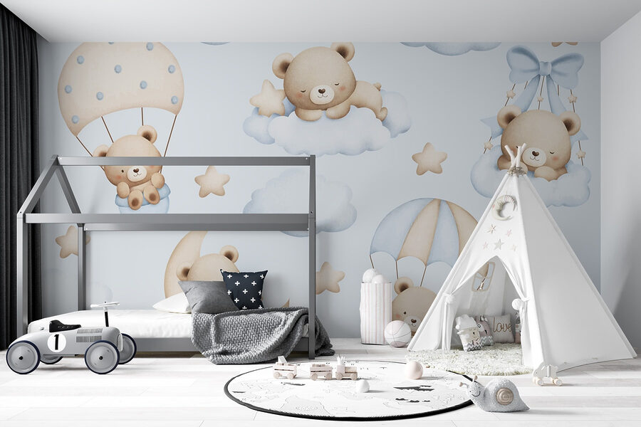 Seamless pattern of teddy bears