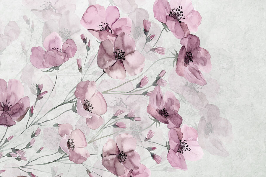 Wall murals Group of pink flowers - Image 3
