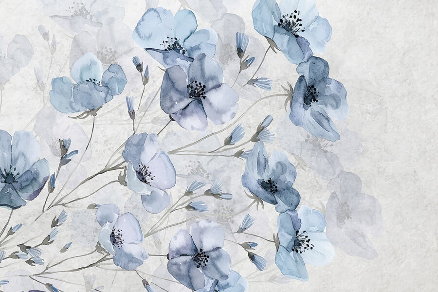Wall murals Delicate blooms in soft blue hues - Image 3