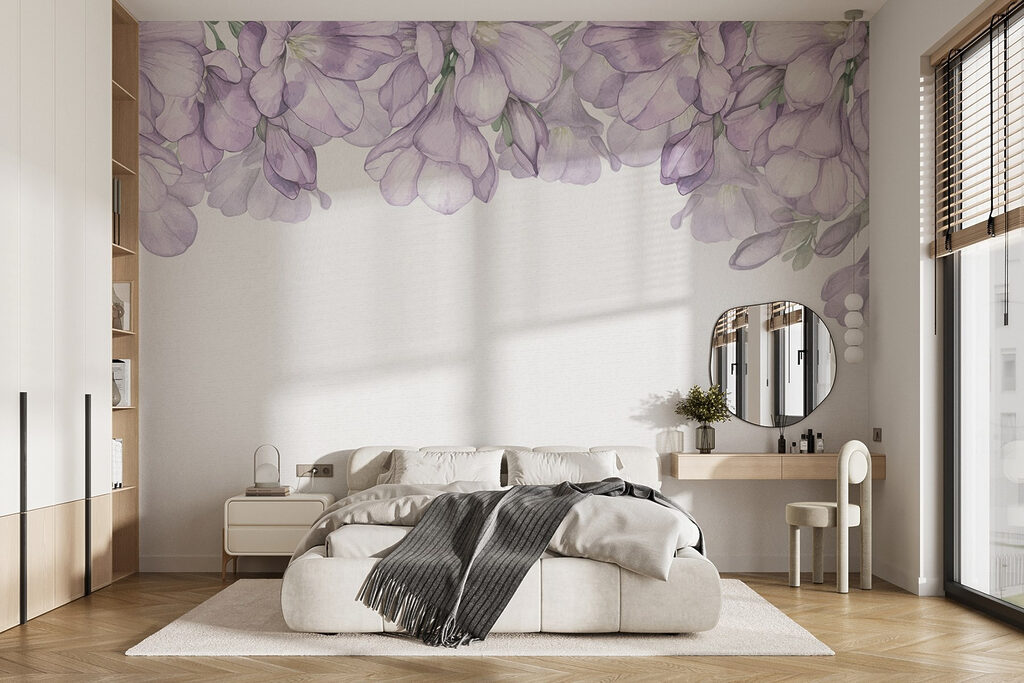 Row of purple flowers