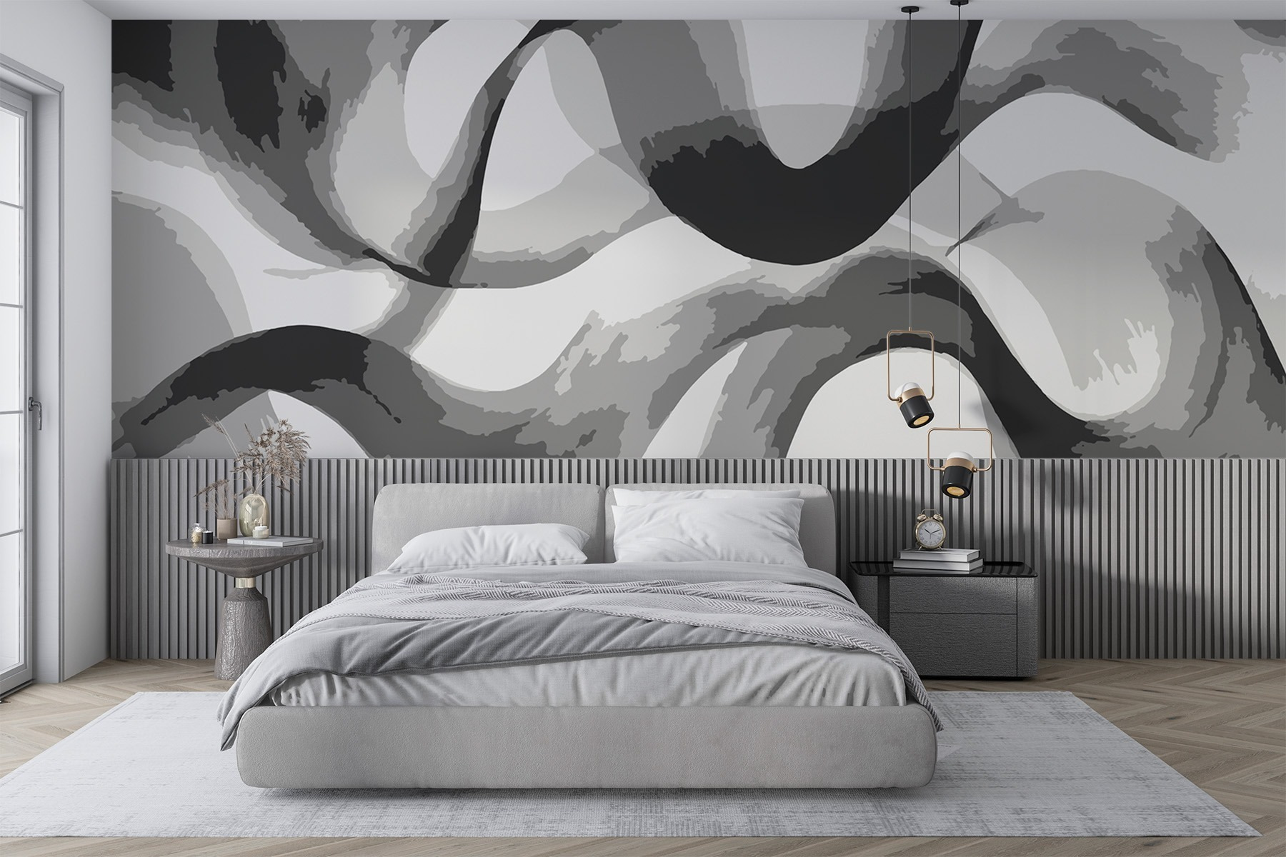 Grey and white swirly lines Grey and white swirly lines