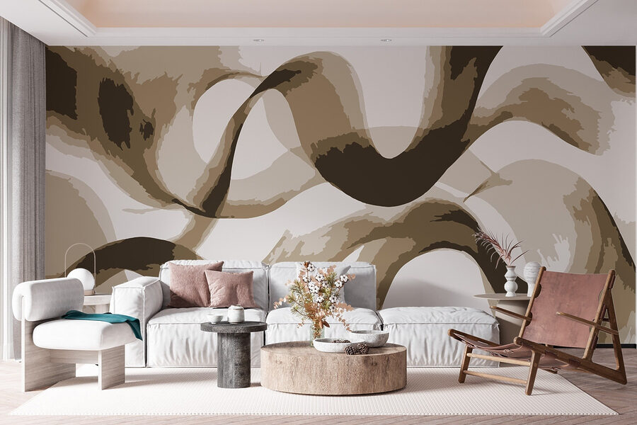 Dynamic abstract curves in neutral tones Dynamic abstract curves in neutral tones