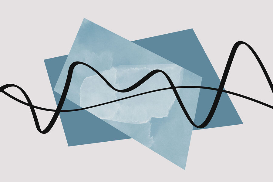 Black line on a blue rectangle Black line on a blue rectangle