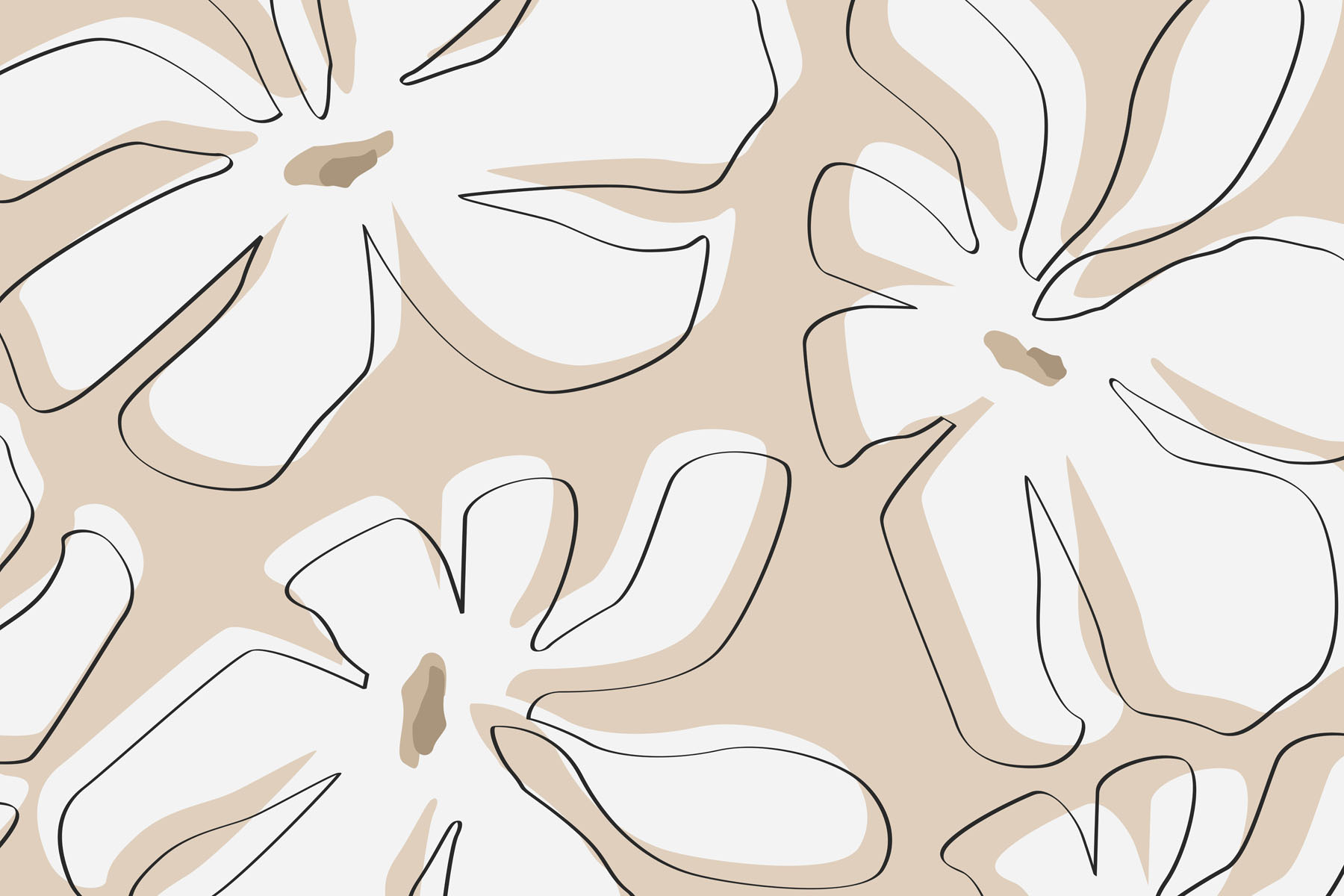 Pattern of flowers on a beige background