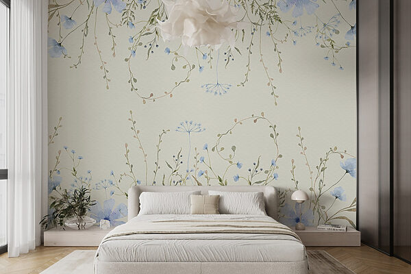 Watercolor painting of flowers and leaves Watercolor painting of flowers and leaves
