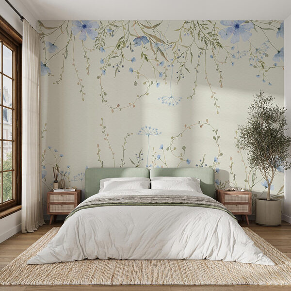 Watercolor painting of flowers and leaves Watercolor painting of flowers and leaves