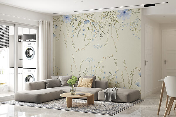 Watercolor painting of flowers and leaves Watercolor painting of flowers and leaves
