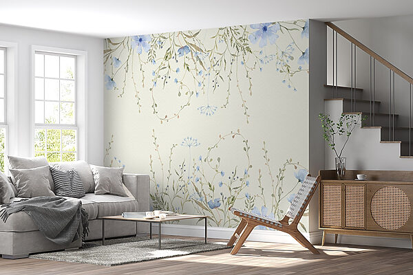 Watercolor painting of flowers and leaves Watercolor painting of flowers and leaves