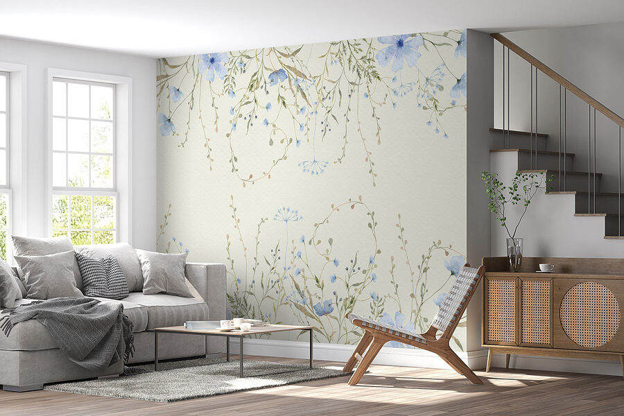 Watercolor painting of flowers and leaves Watercolor painting of flowers and leaves